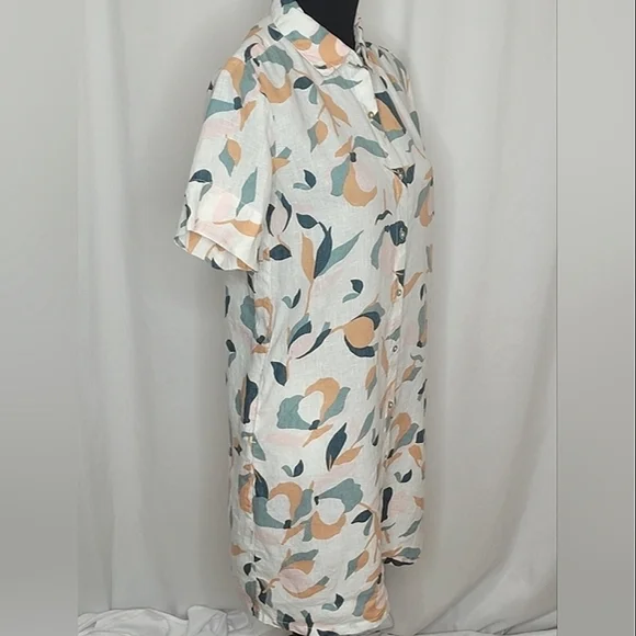 Rachel Zoe Linen Floral Shirt Dress - Size XS - Picture 6 of 12